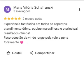 Print de avaliação no Google de Maria Vitória Schafranski para a Má Cherie